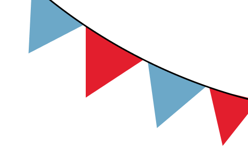 Decorative right-side flags