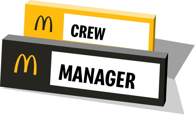 McDonald's manager nameplate